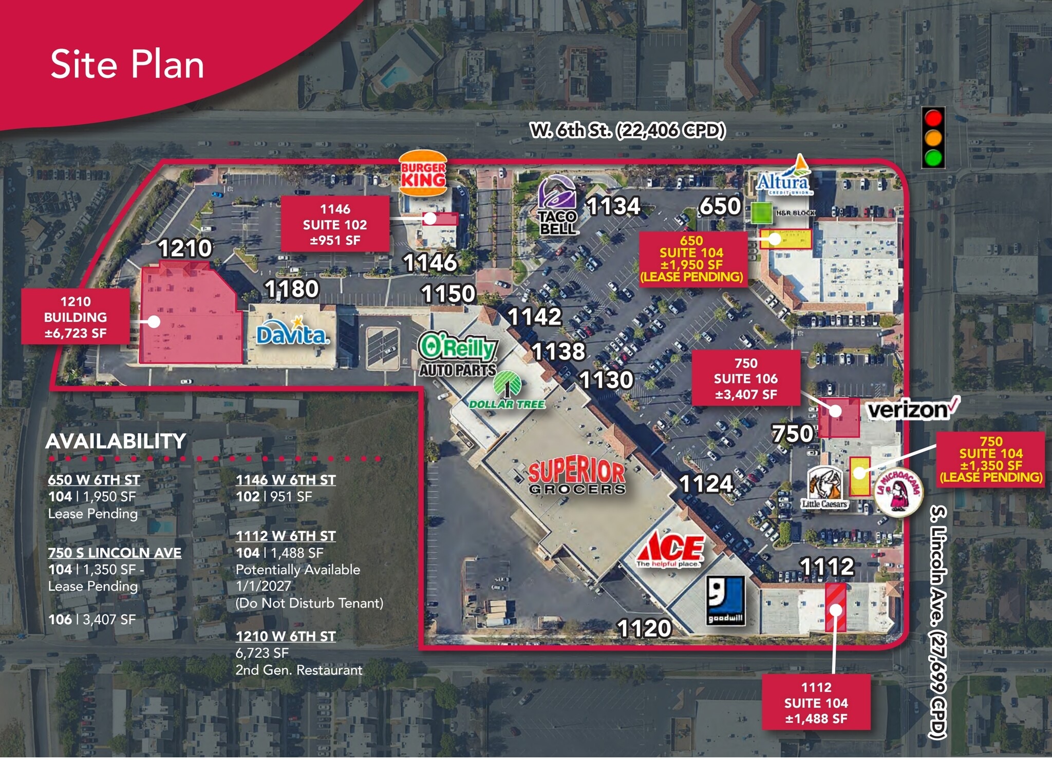 1110-1150 W 6th St, Corona, CA for lease Site Plan- Image 1 of 1