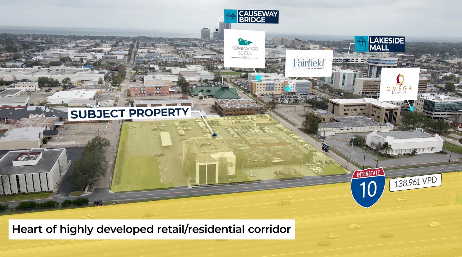 35293545 N I10 Service Rd, Metairie, LA 70002 Development Site with I10 Visibility