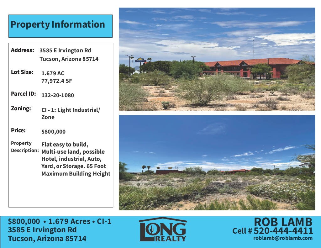3585 E Irvington Rd, Tucson, AZ 85714 Land for Sale