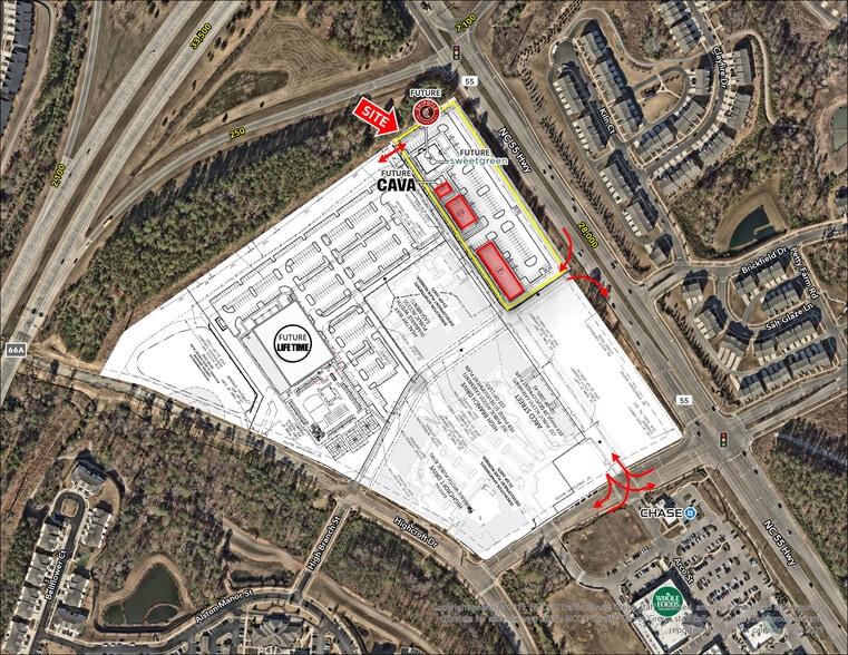HWY 55 & Highcroft dr, Cary, NC for lease - Aerial - Image 3 of 3
