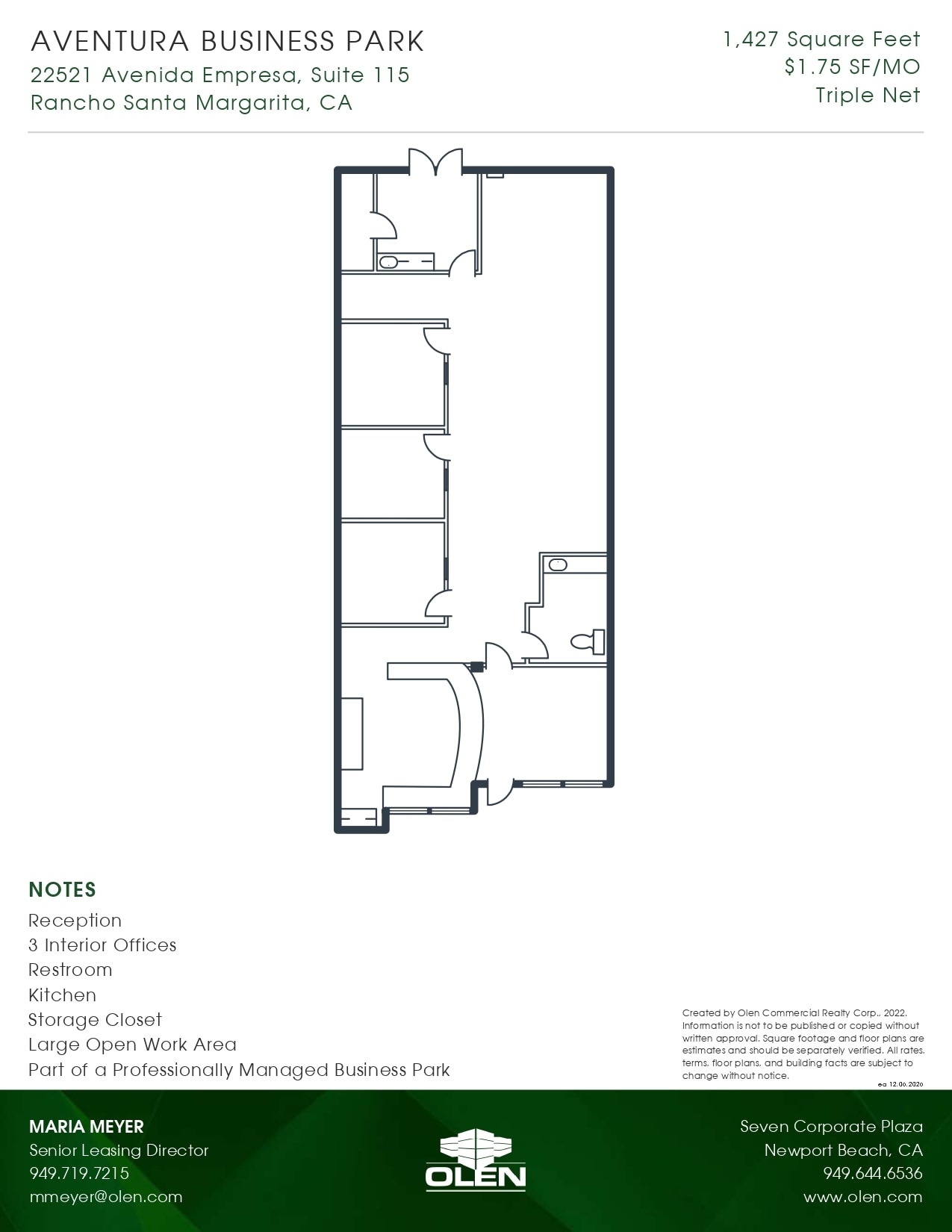 22521 Avenida Empresa, Rancho Santa Margarita, CA for lease Floor Plan- Image 1 of 1