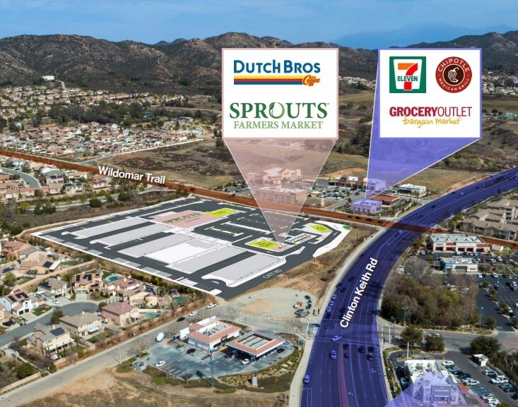 NWC Clinton Keith & Wildomar Trl, Wildomar, CA for lease Aerial- Image 1 of 1