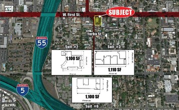 560 W 1st St, Tustin, CA - aerial  map view