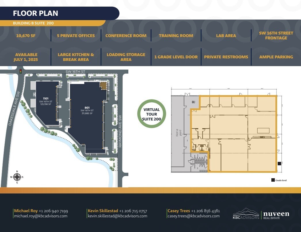 801 SW 16th St, Renton, WA for lease Floor Plan- Image 1 of 2