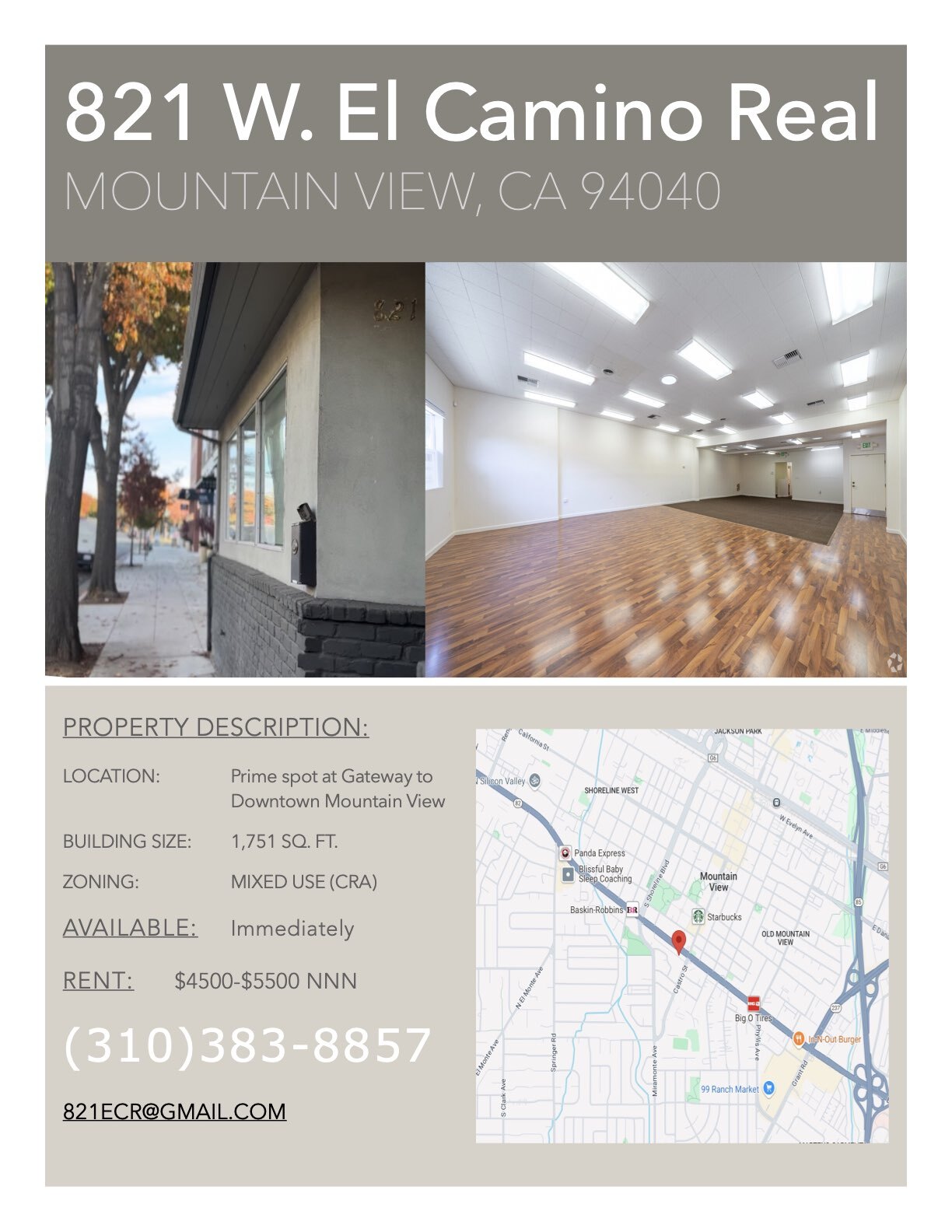 821 W El Camino Real, Mountain View, CA for lease Building Photo- Image 1 of 21