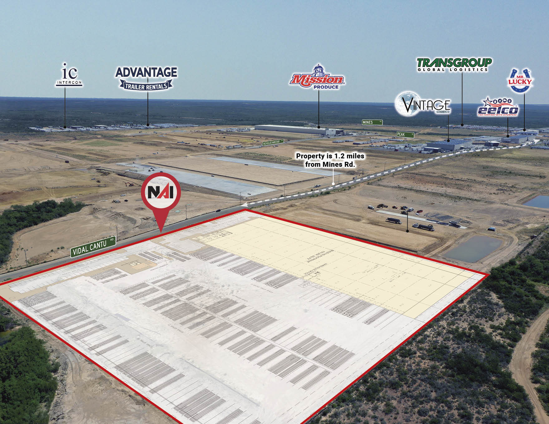 1717 Vidal Cantu Rd, Laredo, TX for lease Aerial- Image 1 of 6