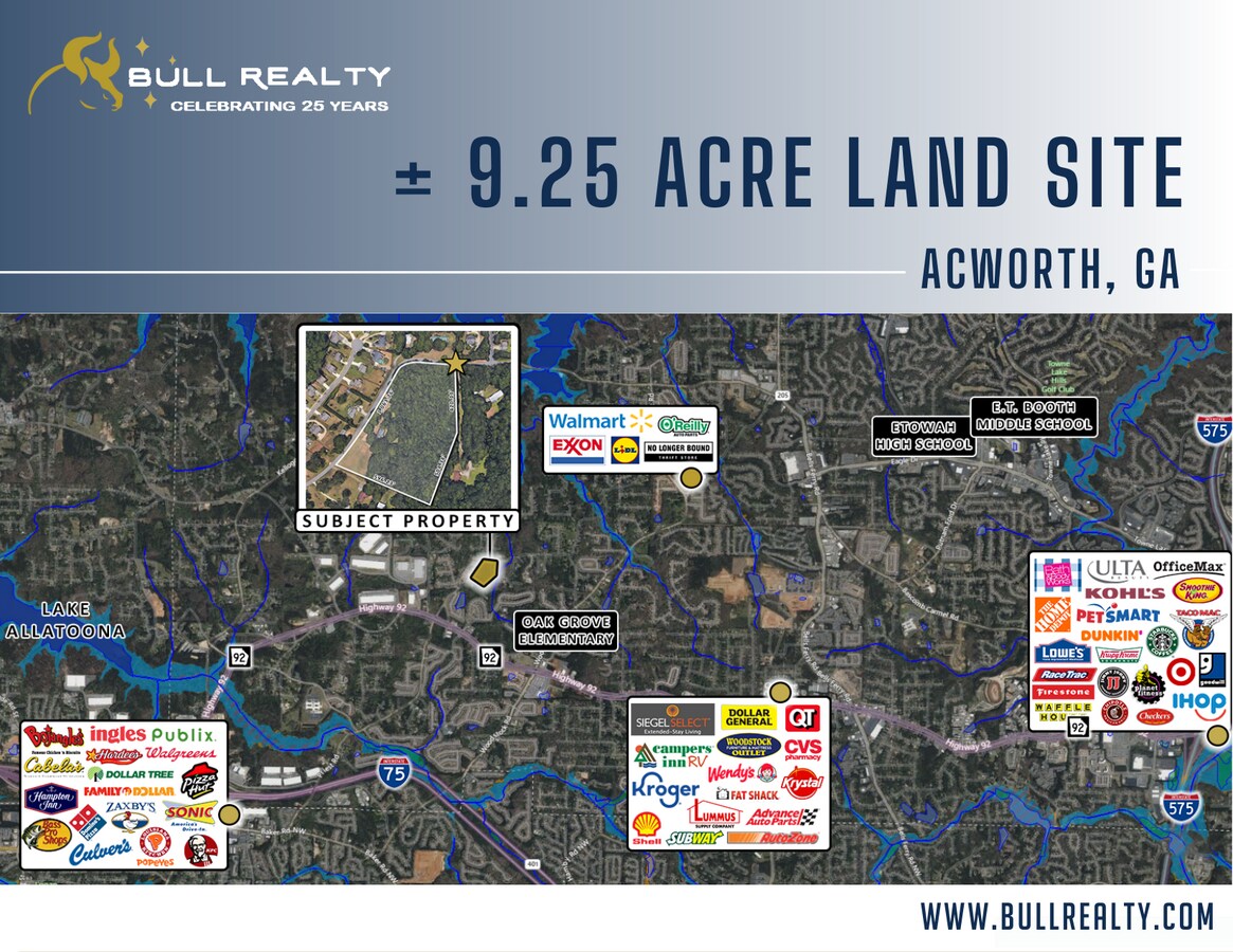 6010 Little Ridge Rd, Acworth, GA 30102 ±9.25 Acre Land Site, Zoned R