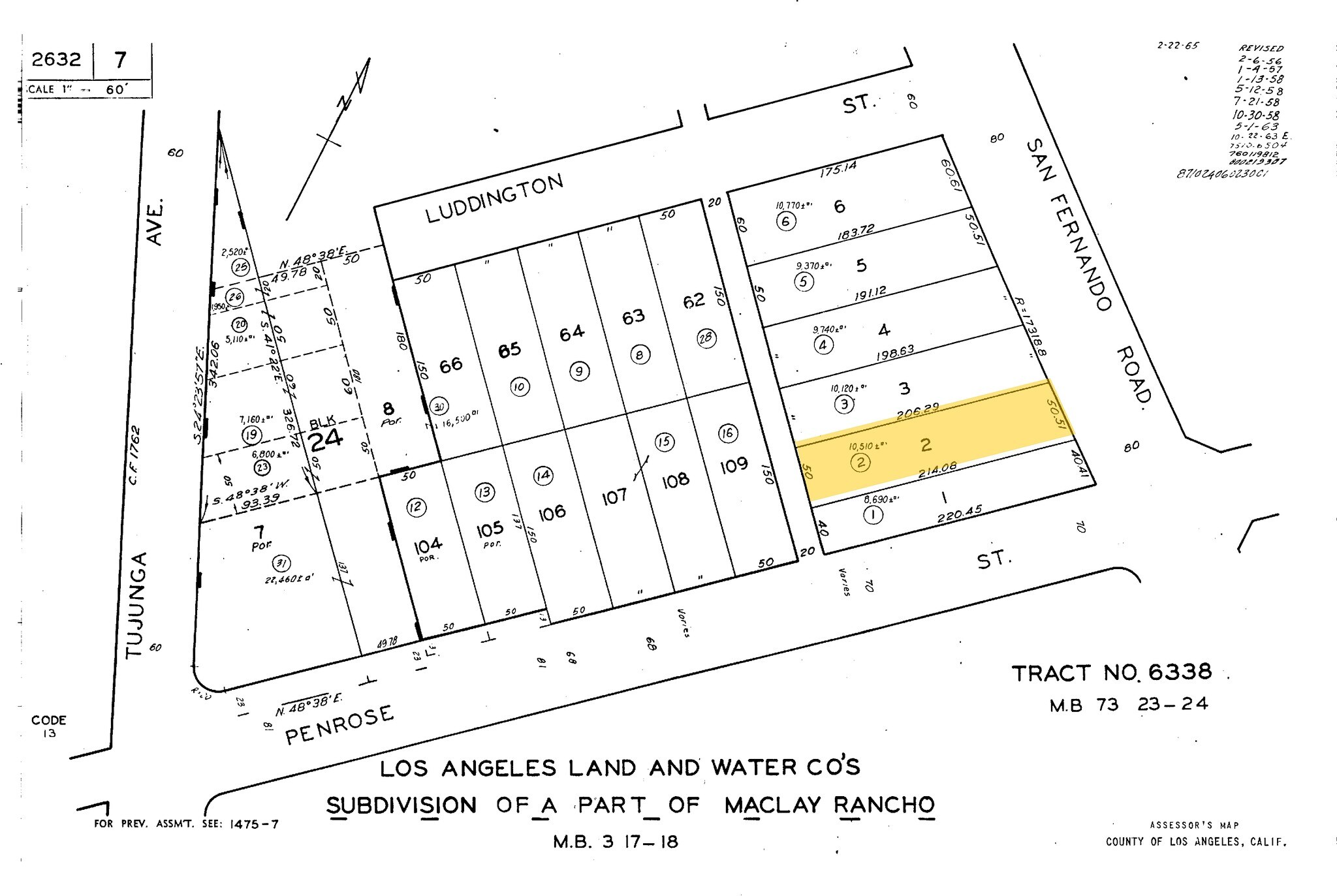 8557 San Fernando Rd, Sun Valley, CA for sale Plat Map- Image 1 of 1
