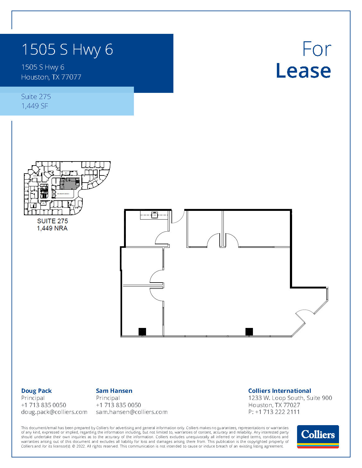 1505 S Hwy 6, Houston, TX for lease Floor Plan- Image 1 of 1