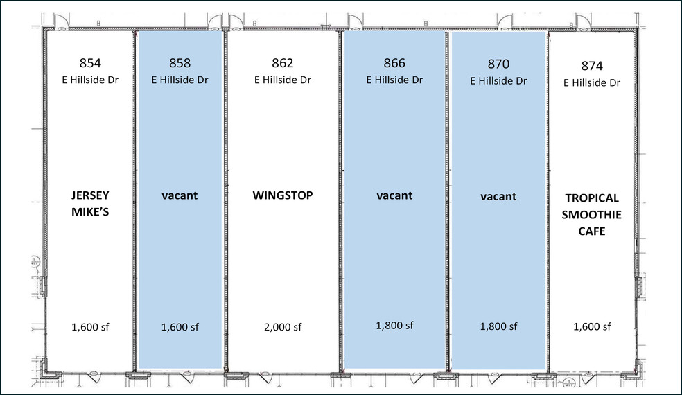 854-874 E Hillside Dr, Broken Arrow, OK for lease - Site Plan - Image 2 of 3