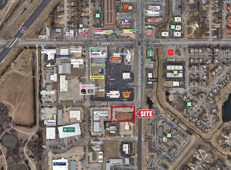 1709 S Rock Rd, Wichita, KS for lease - Aerial - Image 2 of 2