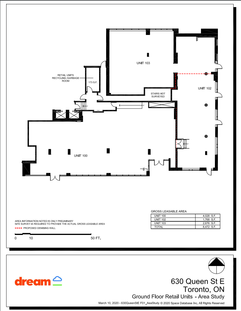 630 Queen St E, Toronto, ON for lease Floor Plan- Image 1 of 1