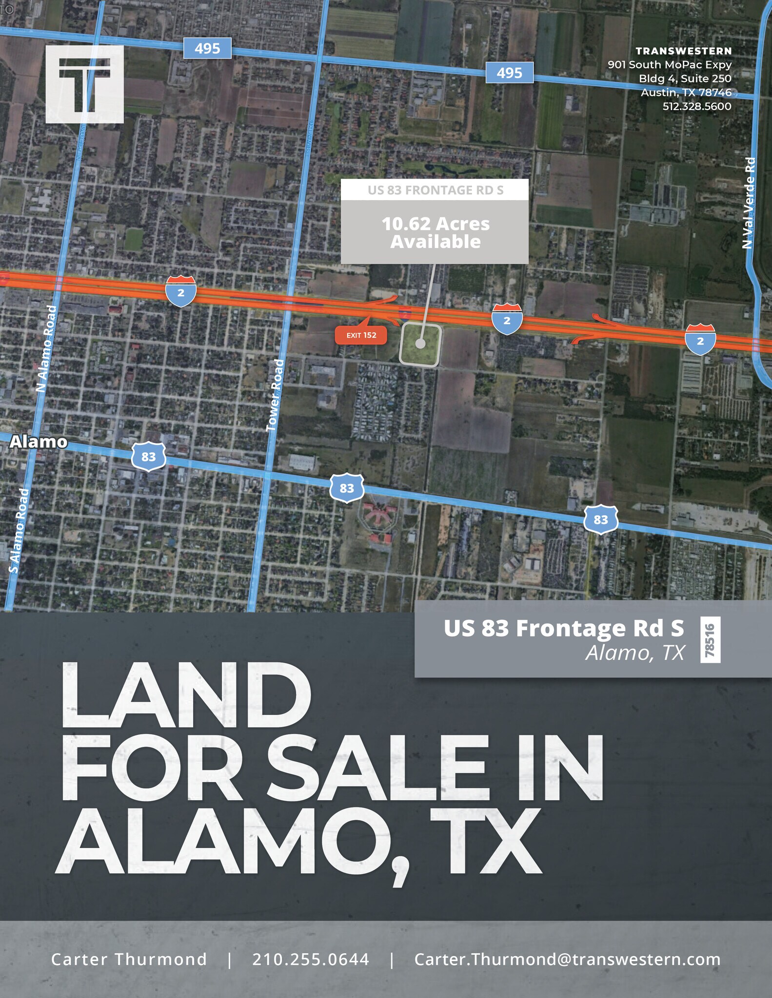 U.S. 83 Frontage Rd S., Alamo, TX for sale Aerial- Image 1 of 1