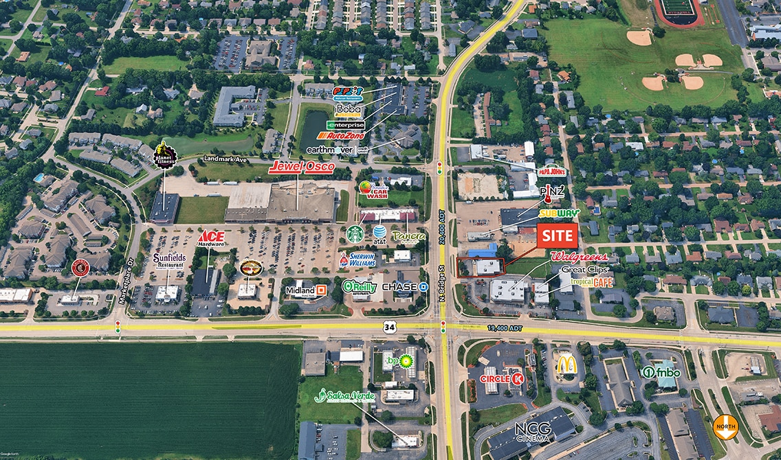 1301-1313 N Bridge St, Yorkville, IL for lease Aerial- Image 1 of 4