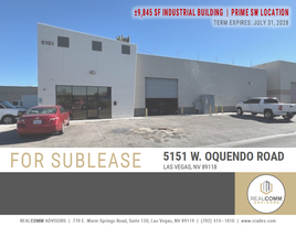 9,845 SF Bldg. For Sublease | Prime SW Area - Warehouse