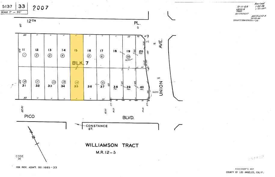 1625 W Pico Blvd, Los Angeles, CA for lease - Plat Map - Image 3 of 3