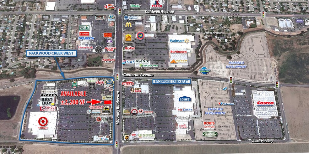 4103-4109 S Mooney Blvd, Visalia, CA for lease - Aerial - Image 2 of 4