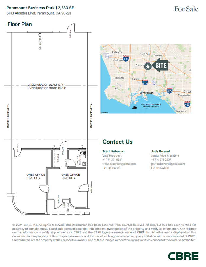 6407-6419 Alondra Blvd, Paramount, CA 90723 - Unit 6413 -  - Floor Plan - Image 1 of 1