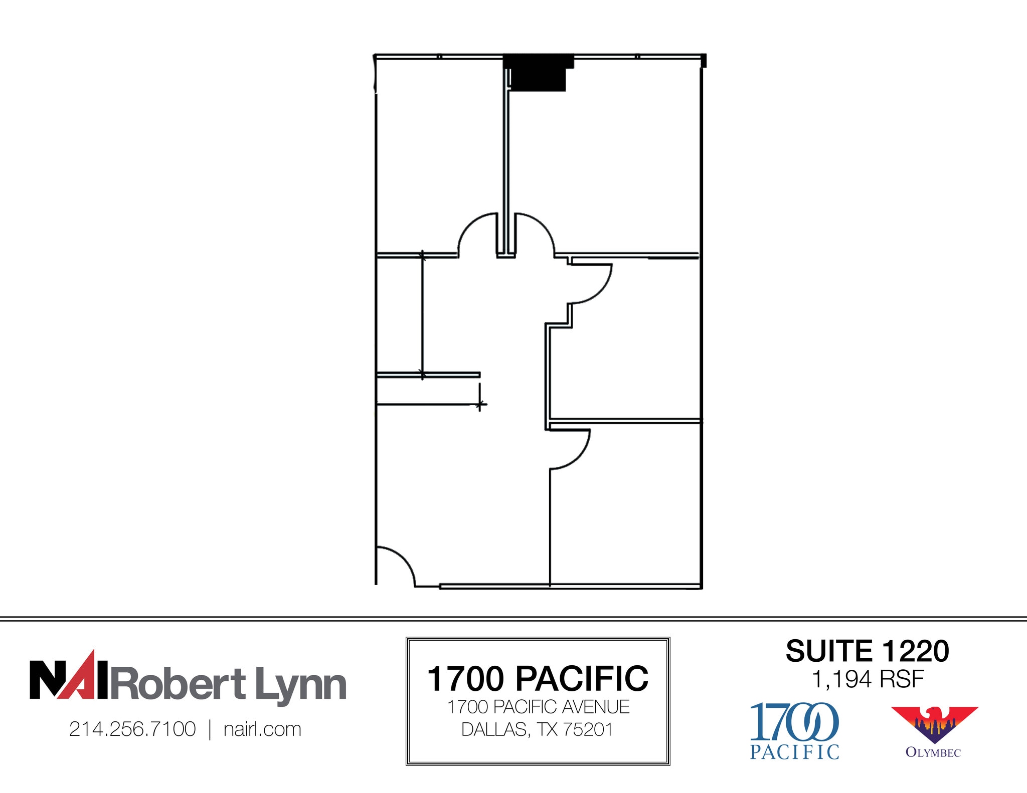 1700 Pacific Ave, Dallas, TX for lease Floor Plan- Image 1 of 2