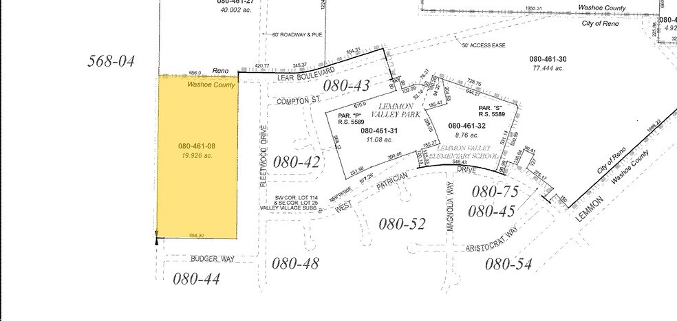 Pan American Way, Reno, NV for sale - Plat Map - Image 1 of 1