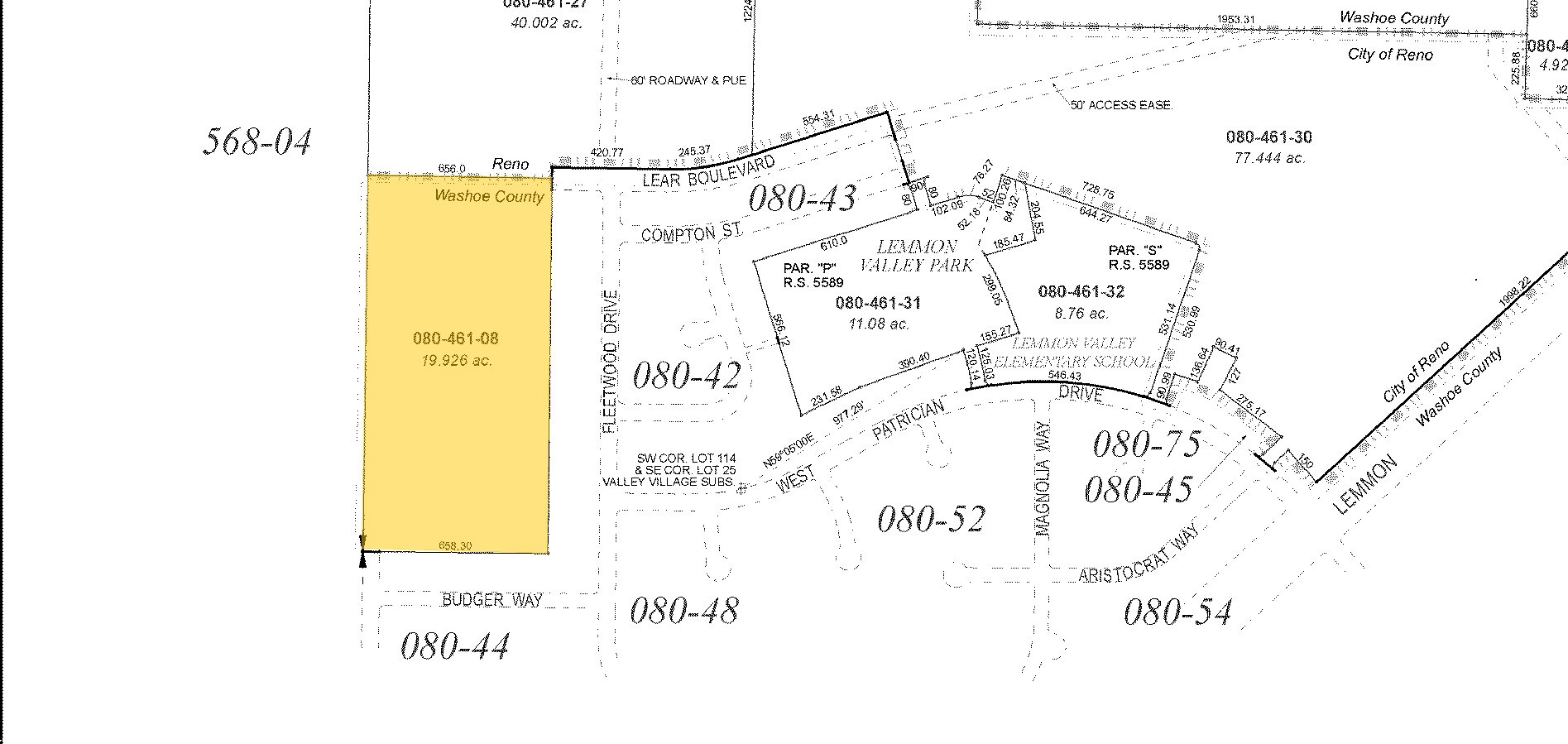 Pan American Way, Reno, NV for sale Plat Map- Image 1 of 1