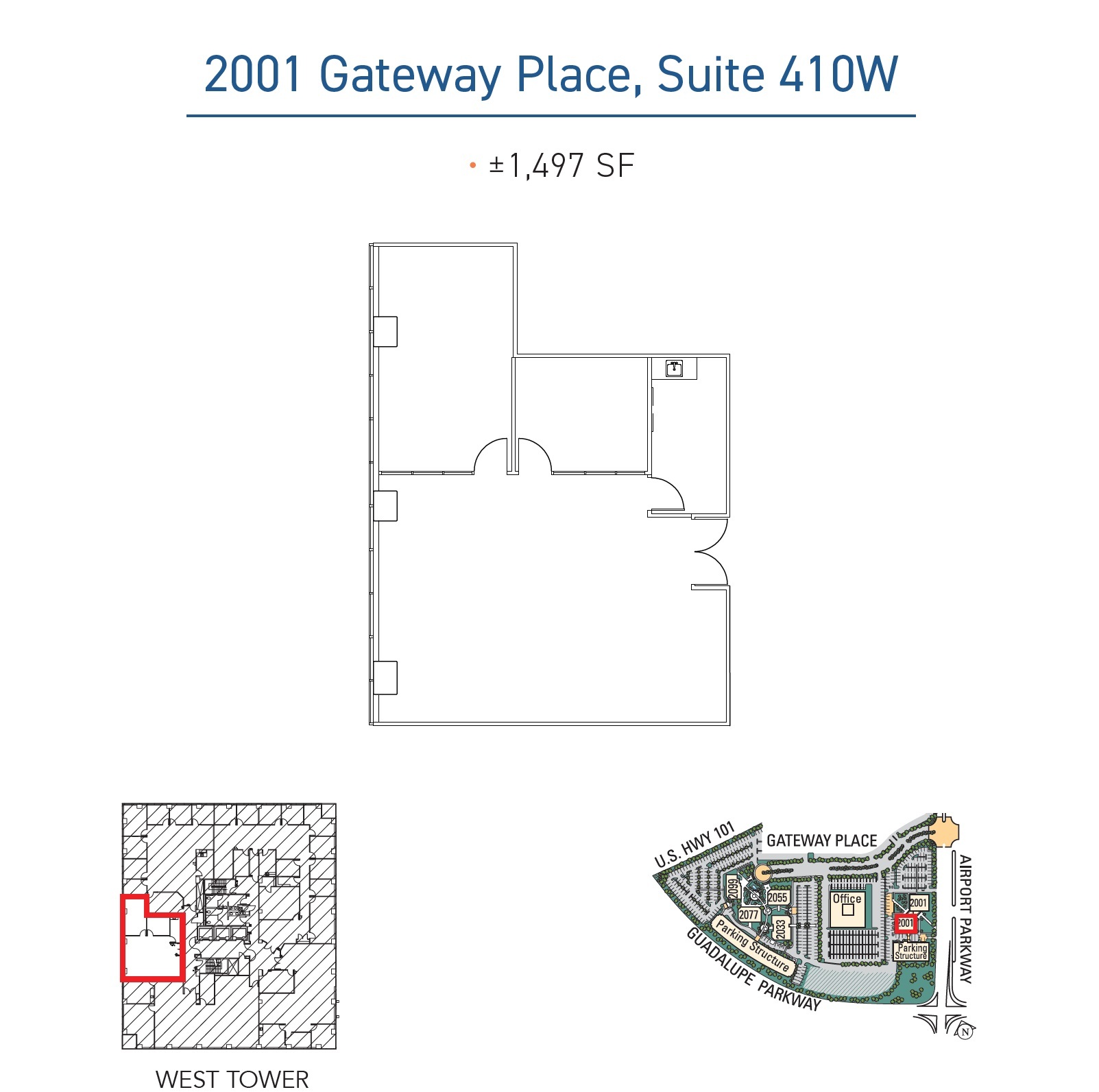 2001 Gateway Pl, San Jose, CA for lease Floor Plan- Image 1 of 1