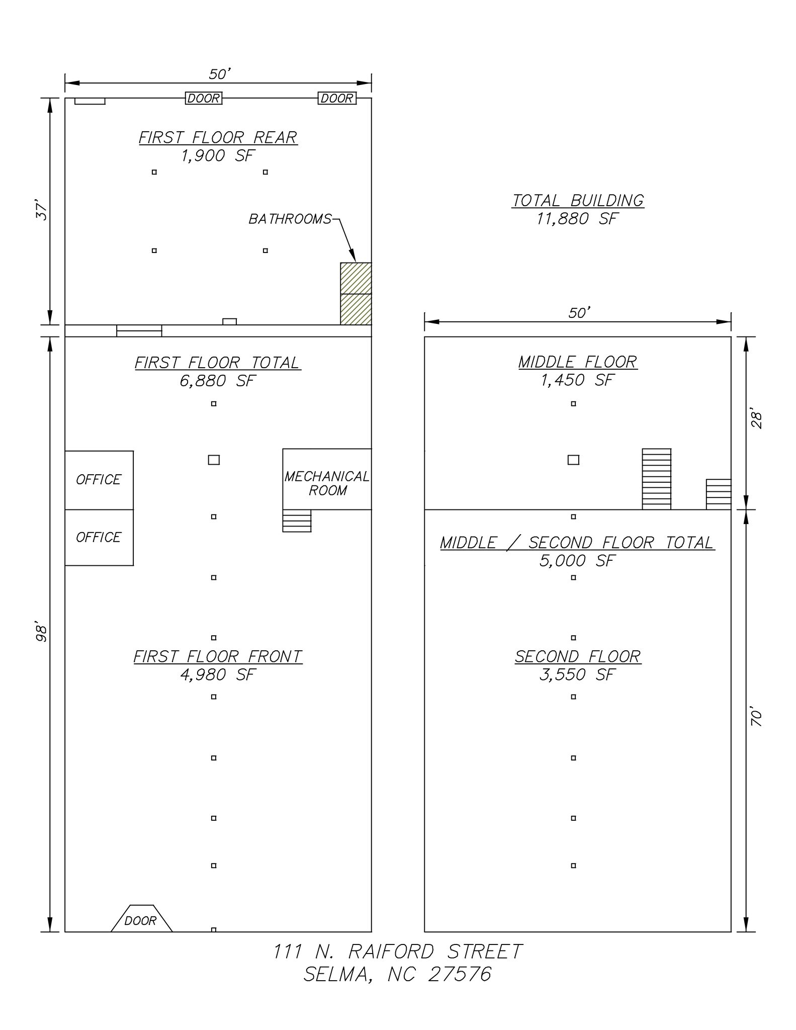 111 N Raiford St, Selma, NC 27576 Retail for Sale