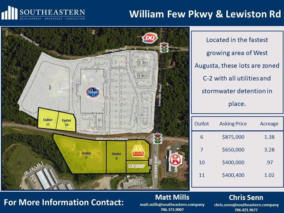 William Few Pkwy & Lewiston Rd, Grovetown, GA 30813