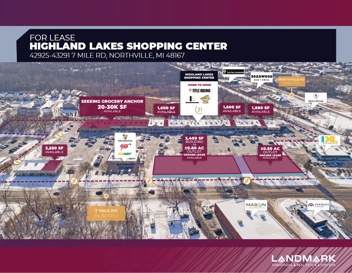 42937-43291 7 Mile Rd, Northville, MI for lease Building Photo- Image 1 of 2