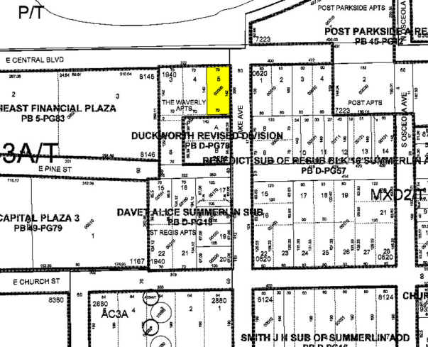 330 E Central Blvd, Orlando, FL for lease - Plat Map - Image 2 of 8