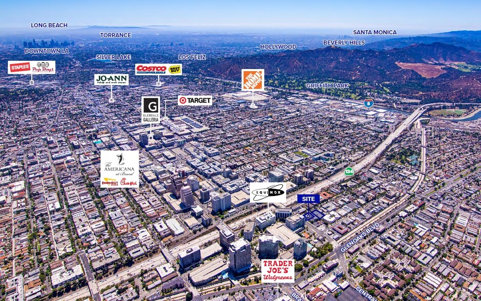 801 N Central Ave, Glendale, CA for lease - Aerial - Image 3 of 5