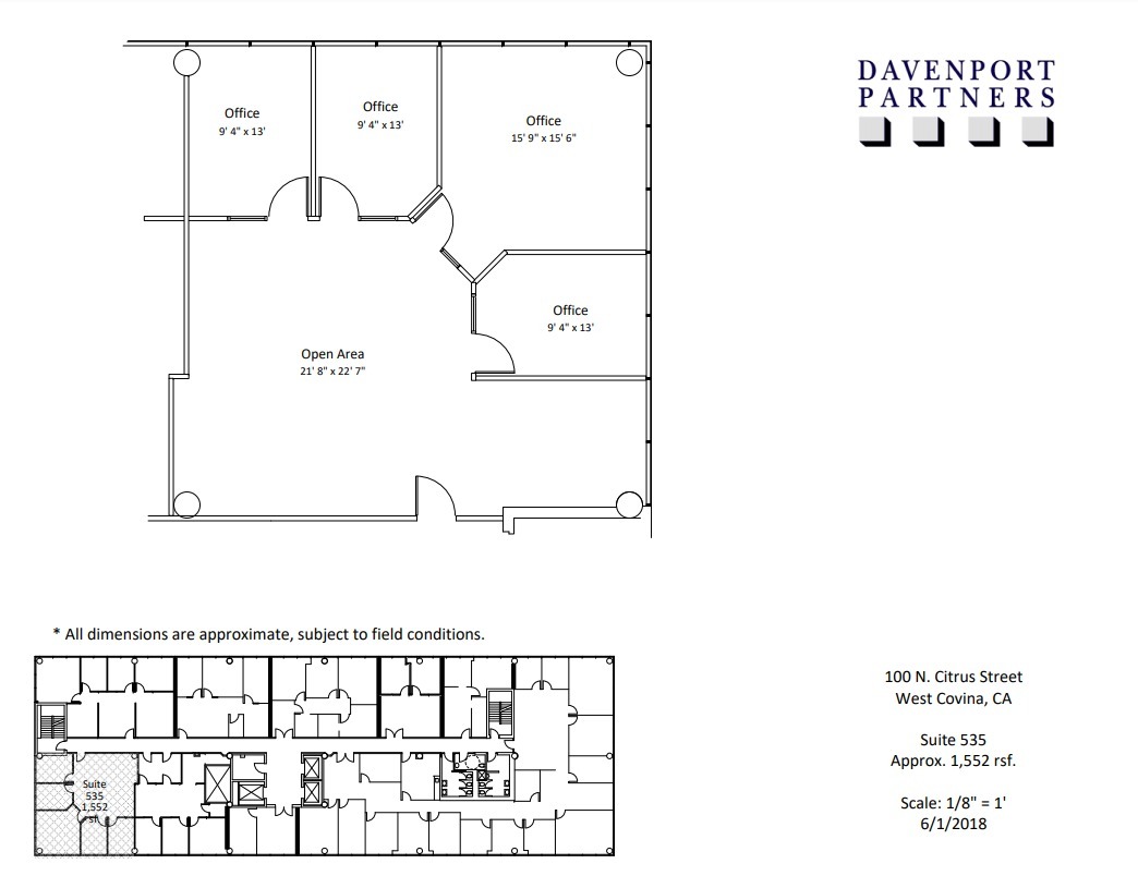 100 N Citrus St, West Covina, CA for lease Floor Plan- Image 1 of 1