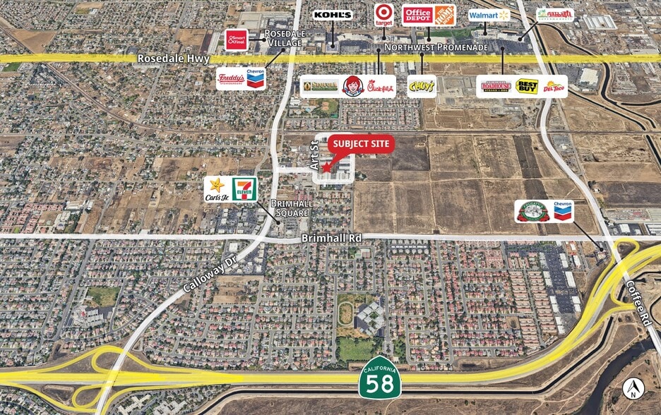 1628 Art St, Bakersfield, CA for sale - Aerial - Image 2 of 7