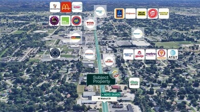 2851 W Walnut St, Rogers, AR - AERIAL  map view