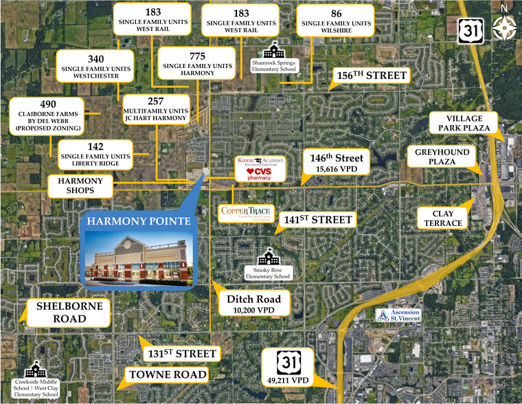 146th & Ditch Rd NWQ, Westfield, IN for lease - Aerial - Image 2 of 5