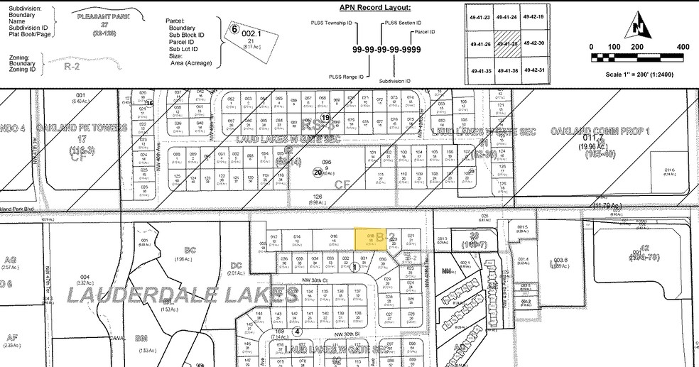 4406-4420 W Oakland Park Blvd, Lauderdale Lakes, FL for lease - Plat Map - Image 3 of 3