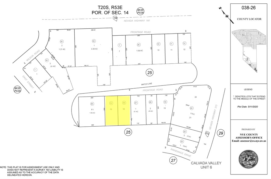 680 S Nevada Highway 160, Pahrump, NV for sale - Plat Map - Image 2 of 2