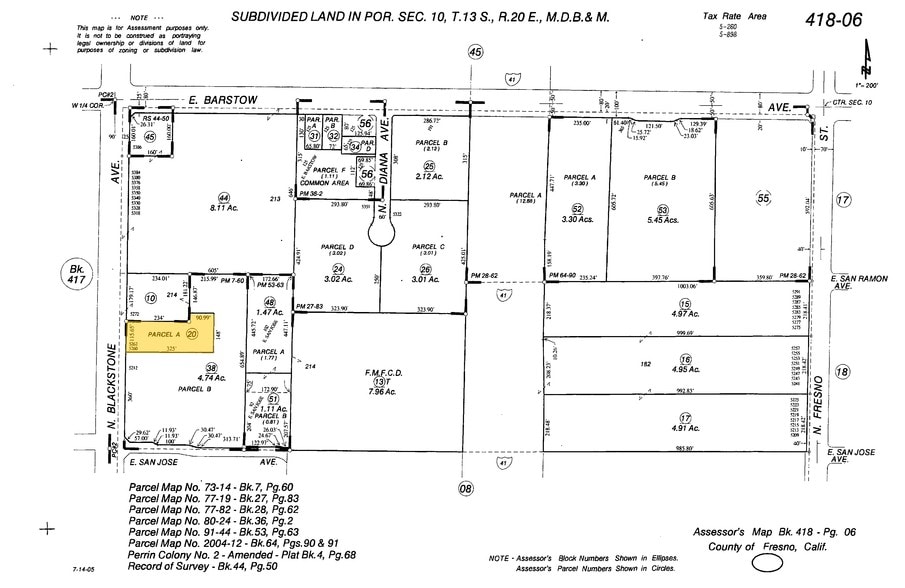 5262 N Blackstone Ave, Fresno, CA for lease - Plat Map - Image 2 of 26