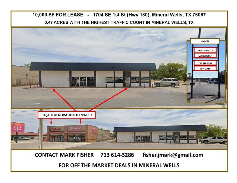 1704 SE 1st St, Mineral Wells, TX 76067 10,000 Sf Pawn Shop/Former