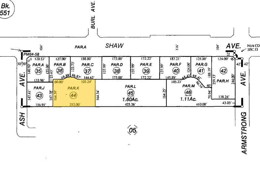 2036 Shaw Ave, Clovis, CA for sale - Plat Map - Image 1 of 1