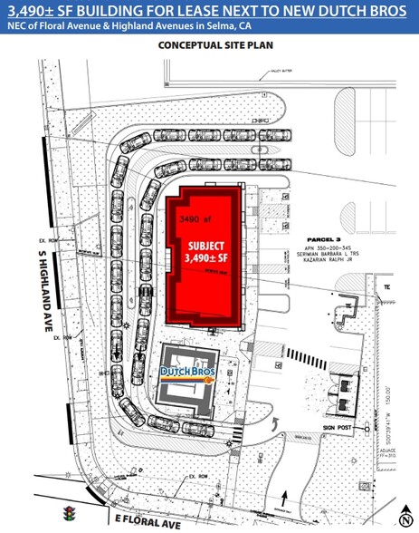 NEC Floral & Highland Ave, Selma, CA for lease - Site Plan - Image 2 of 4