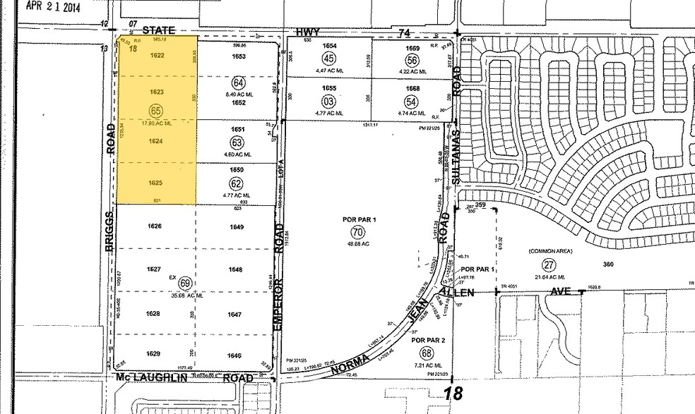 SEC Hwy 74 & Briggs Rd, Homeland, CA for lease - Plat Map - Image 2 of 2