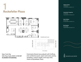 1 Rockefeller Plaza, New York, NY for lease Floor Plan- Image 1 of 11