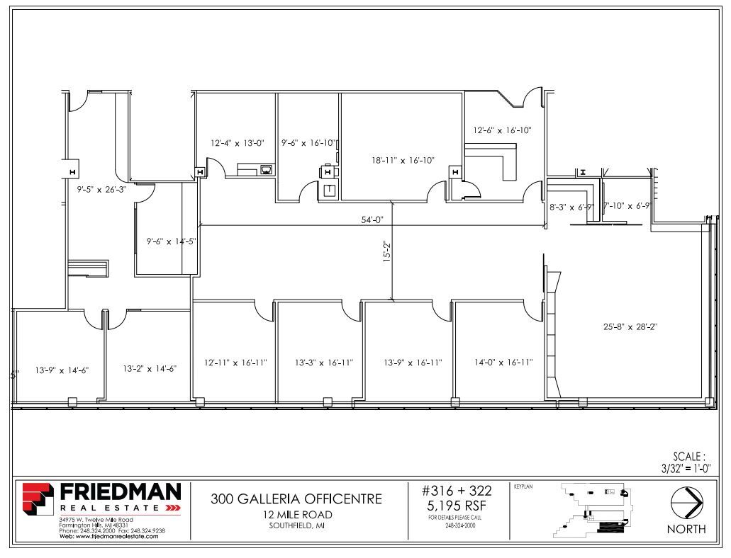 300 Galleria Officentre, Southfield, MI for lease Floor Plan- Image 1 of 2