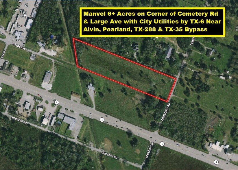 0 Cemetery, Manvel, TX for sale - Aerial - Image 1 of 1