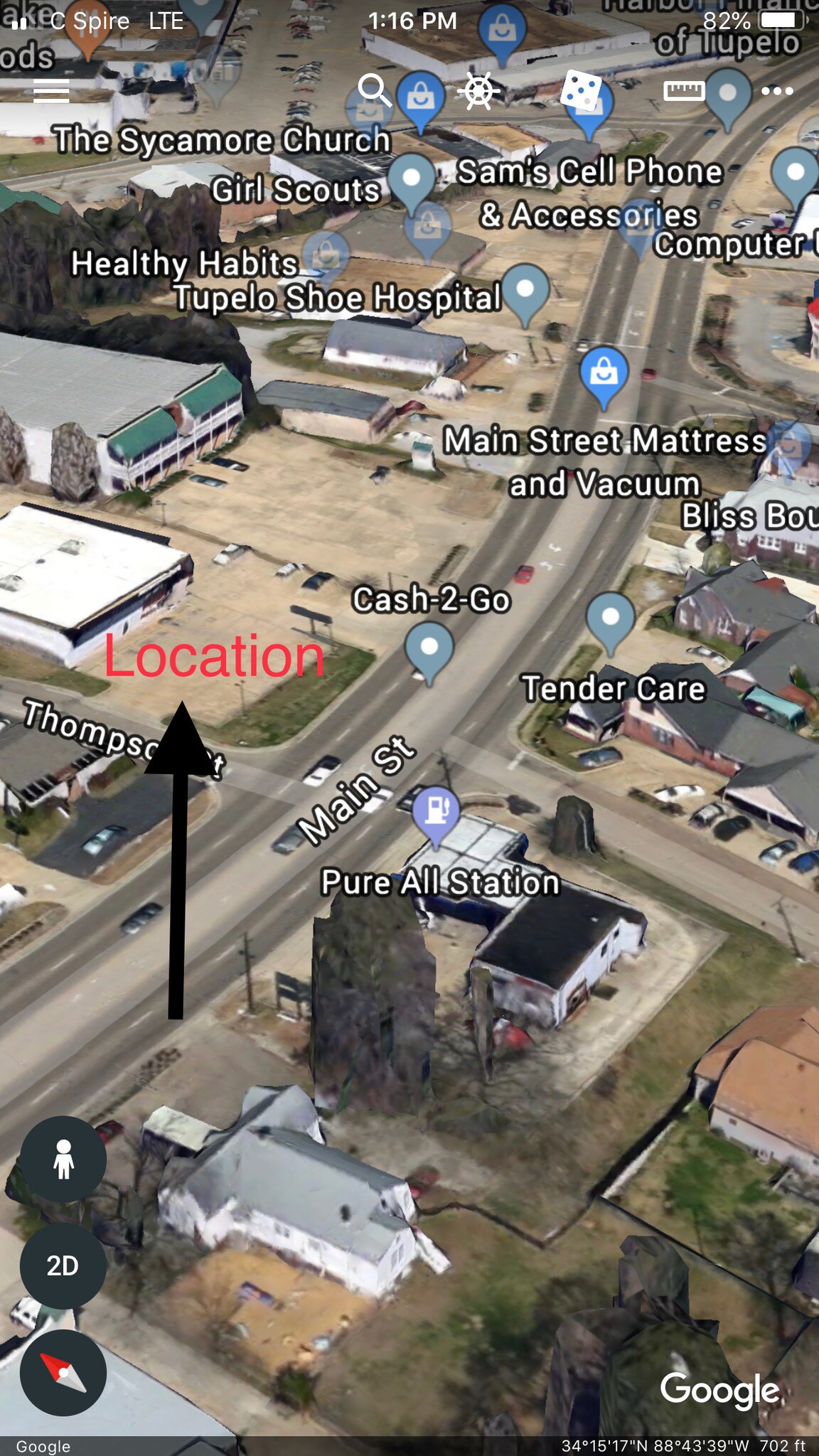 1214 W Main St, Tupelo, MS for sale Aerial- Image 1 of 1