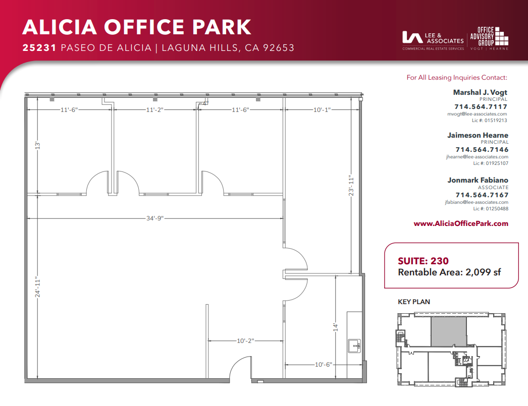 25231 Paseo de Alicia, Laguna Hills, CA for lease Floor Plan- Image 1 of 1