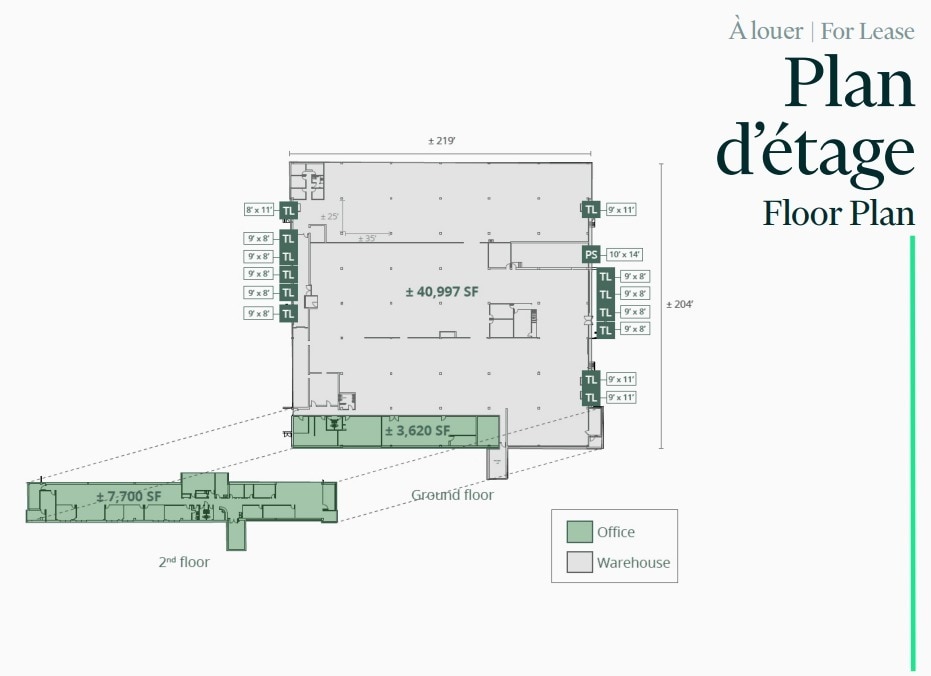 12405 Rue Service A-2, Mirabel, QC for lease Floor Plan- Image 1 of 1