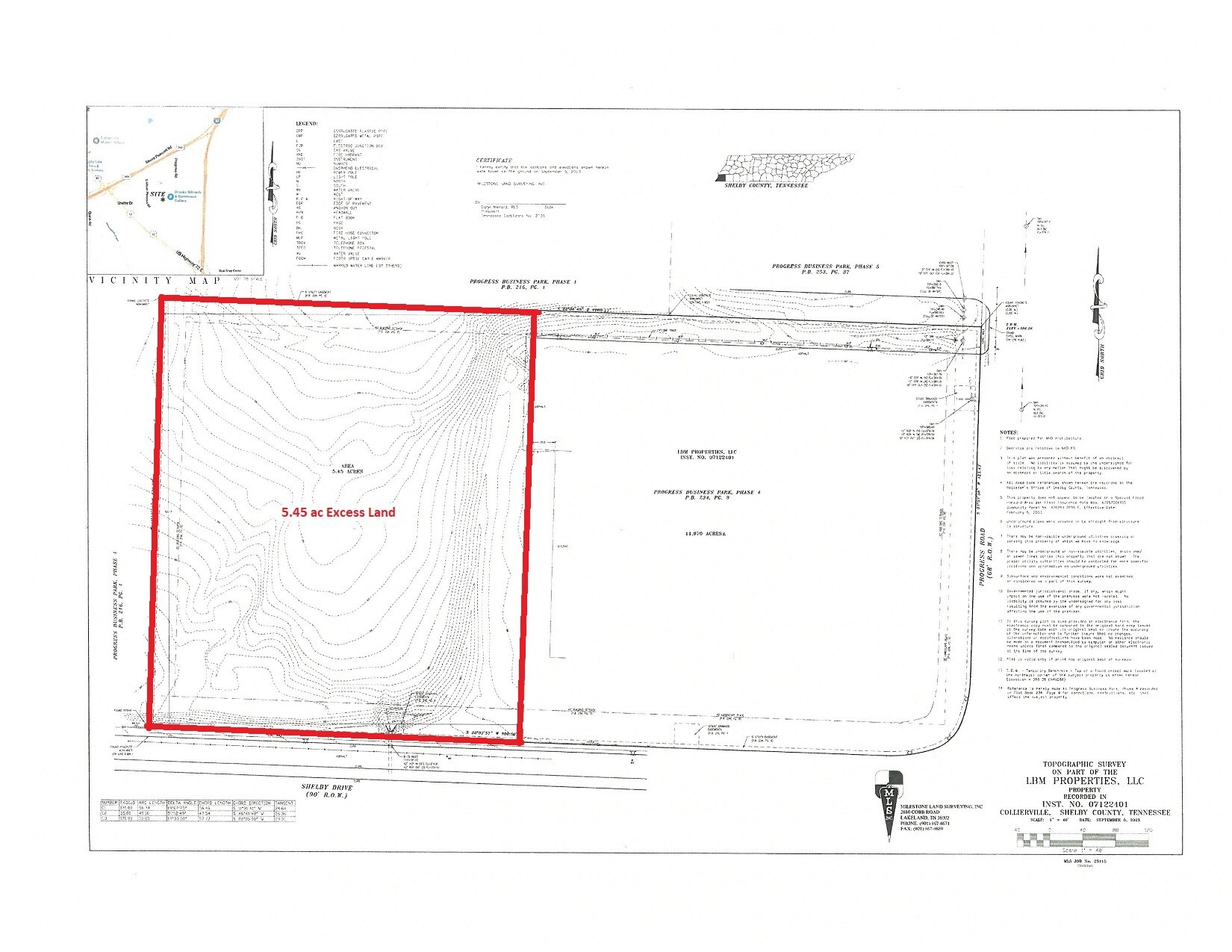 851 Progress Rd, Collierville, TN for sale Plat Map- Image 1 of 1