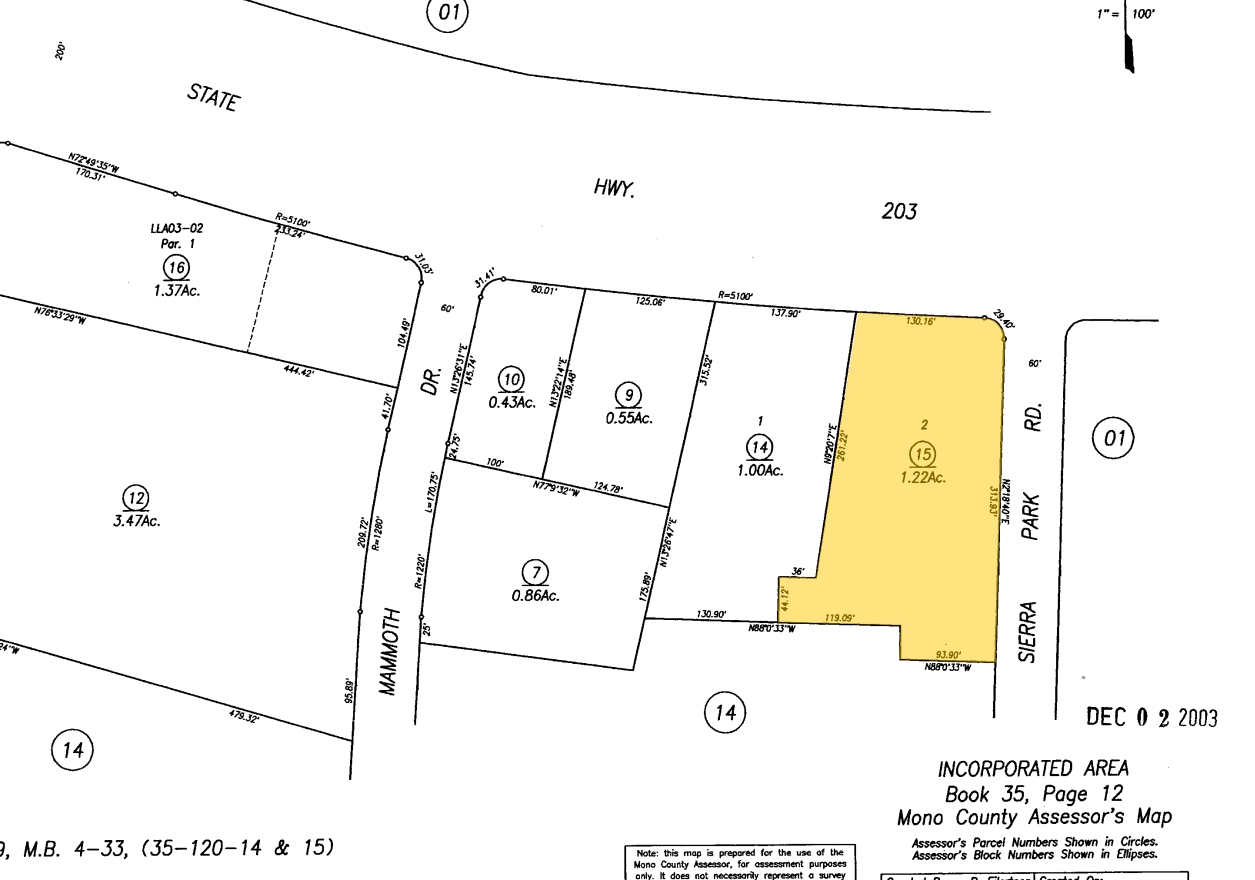 2935 Main St, Mammoth Lakes, CA for sale Plat Map- Image 1 of 1